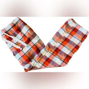 Medium Old Navy orange and blue plaid pyjama pants